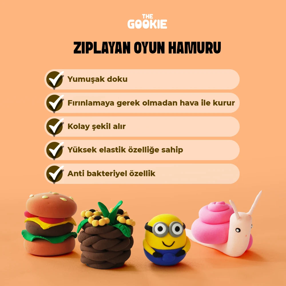 12'li Karışık Renkli Zıplayan Oyun Hamuru Kiti