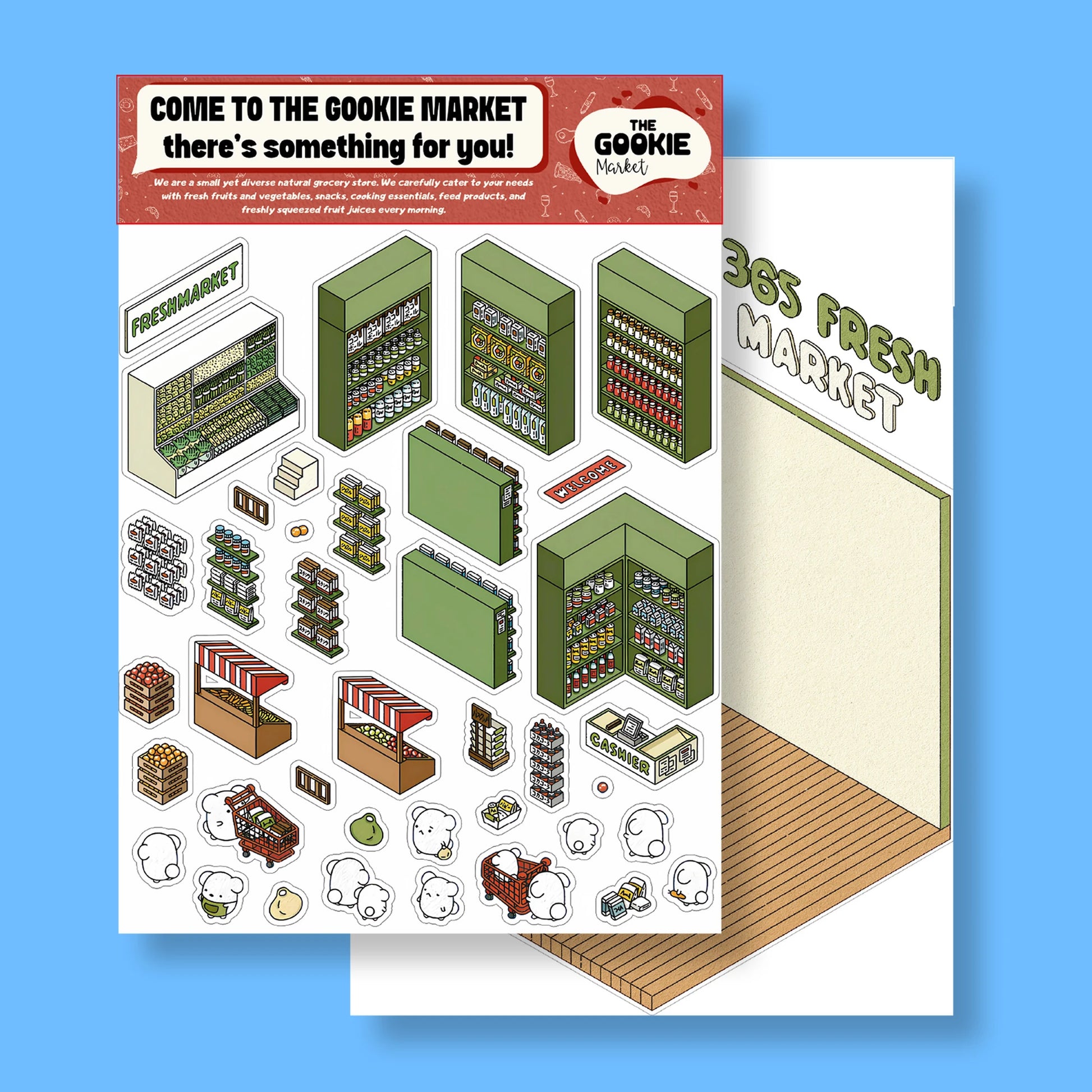 Market İzometrik sticker