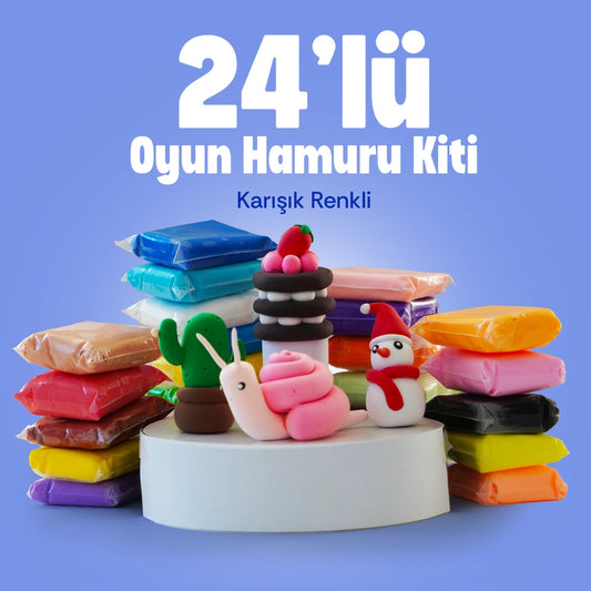 24'lü Karışık Renkli Zıplayan Oyun Hamuru Kiti
