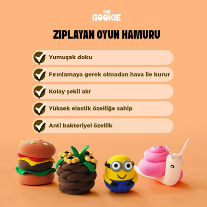 24'lü Karışık Renkli Zıplayan Oyun Hamuru Kiti
